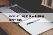 KVV323*1.5电缆（kvv电缆规格型号一览表）